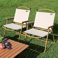 Chaise pliante Kermit en acier au carbone pour loisirs de plein air, ensemble de camping portable avec table de camping en acier haute teneur en carbone et tissu Oxford