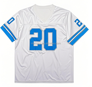 底特律队美式足球球衣短透气 #20桑德斯缝制最佳质量可定制复古球衣 - Product Image 3