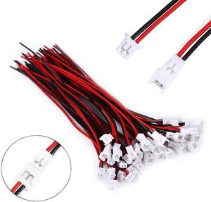 JST 1.25mm2ピンオスメスコネクタプラグ、赤黒ワイヤーケーブル80mm - Product Image 1