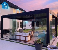 Pergola électrique en aluminium de qualité supérieure Sweet Home, toit à lamelles bioclimatique imperméable, gazebo de patio extérieur pour jardin et bord de piscine
