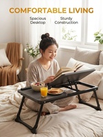 Escritorio Plegable Ergonómico Multifuncional AOR para Sala de Estar, con Altura Ajustable, Soporte Moderno para Computadora de MDF para Oficina en Casa