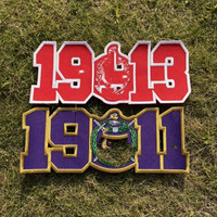 Patch brodé personnalisé avec lettres grecques de fraternité, à appliquer au fer