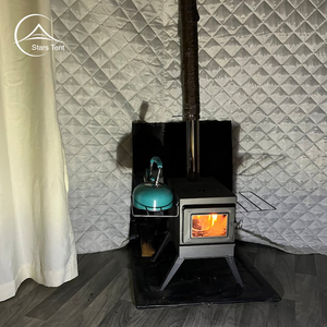 Dôme de glamping de luxe imperméable de 6 mètres de diamètre avec poêle pour petits événements, avec couverture en tissu PVC - Product Image 5