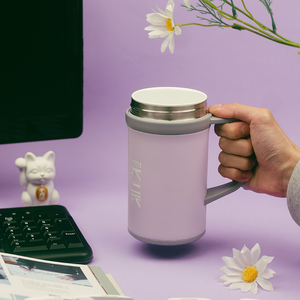 500ml Stainless Steel Porcelain Liner Thermal Mug Vacuum <b>Flask</b> Sports <b>Drink</b> Bottle with Hand Grip 4-6hrs <b>Hot</b> 8-10hrs Cold - Product Image 6