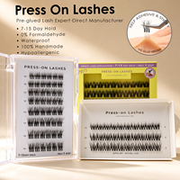 Cils auto-adhésifs demi-bande VC VE B5 à presser, formes de cils bruns personnalisées DIY pour marques de beauté européennes
