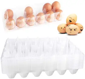 Vassoio per uova in plastica trasparente a 12 fori, scatole per uova in plastica trasparente di medie dimensioni