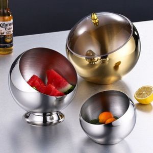 Aço inoxidável Diagonal Salada Servindo Tigelas e Mergulhando Tigelas para o Buffet no Restaurante do Hotel