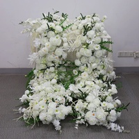 Composition florale en soie de roses blanches, amarantes et pivoines, 1m/2m, pour arche de mariage, rangée florale, centres de table, chemin de table, scène d'événement et fête