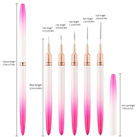 Nouvel ensemble de pinceaux pour nail art, outil de crochetage et de tirage de fils, modèle de peinture florale à tige métallique LX-07 (Jiangxi) - Vente en gros