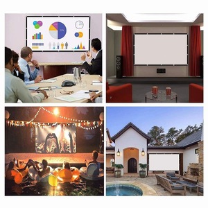 Pantalla de Proyección Plegable Portátil OEM de 100, 120 y 150 Pulgadas, 16:9, Blanca Mate, para Proyección de Películas en Interiores y Exteriores, Conferencias - Product Image 1