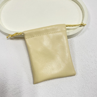 Pochette en cuir PU gravée avec logo personnalisé ZXF, sac à cordon tendance pour bijoux, pratique et portable