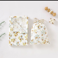 Couverture d'emmaillotage pour bébé en mousseline de coton pur double couche, style européen et américain, à motif floral, pour toutes les saisons, idéale pour la sieste des nourrissons
