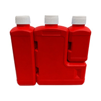 Bouteille en plastique liquide carrée en HDPE de 4 L, finition mate, poignée latérale ergonomique, pour essence, couleur personnalisée, conteneur pour produits chimiques et eau