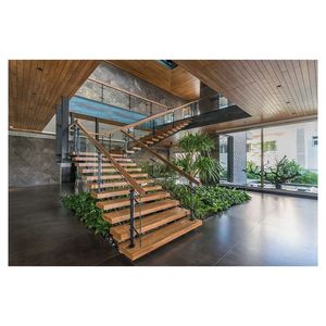 Escalier modulaire pour grenier à hauteur réglable, gain de place compact, en métal et bois, escalier droit écologique pour la construction - Product Image 3