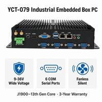 Ordinateur industriel embarqué YCT-079 à large plage de tension, sans ventilateur, COM RS232 RS485, double LAN, I3 I5 I7 12e 13e génération, Windows 11 Pro, Linux