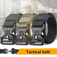 Ceinture tactique à boucle en acier à verrouillage automatique, prix d'usine, pour hommes, en nylon, style sportif