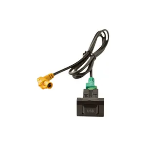 Adaptador de datos USB para coche, interruptor de botón, Cable de cableado, arnés para Volkswagen, Audi, Skoda, Adaptador de Audio