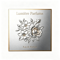Étiquette autocollante en métal aluminium 3D gaufré de luxe personnalisée, logo privé, étiquette carrée pour flacon de parfum, pour emballage de cosmétiques et de parfums