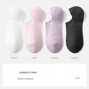 <span class=keywords><strong>Chaussettes</strong></span> bateau pour femmes <span class=keywords><strong>en</strong></span> fibre de <span class=keywords><strong>bambou</strong></span>, fines, antidérapantes, invisibles, absorbantes, respirantes, blanches, coupe basse, courtes, pour le printemps et l'été - Product Image 1