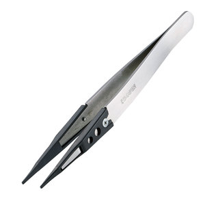 HOZAN P-640-J P-643-J แหนบ ESD ปลายยางอีลาสโตเมอร์เกรดอุตสาหกรรม สแตนเลสสตีล ด้ามจับพลาสติก ได้รับการรับรองมาตรฐาน RoHS ไม่เป็นแม่เหล็ก - Product Image 3