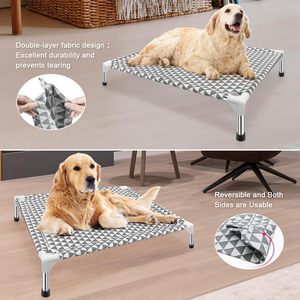 Cuccia per cani alta da esterno in cotone con piedini antiscivolo per piccoli animali gatti 70lbs rimovibili - Product Image 4