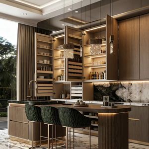 Juego de Muebles de Cocina Italianos de Lujo BALOM, Combinación de Madera Maciza y Mármol, Gabinetes de Cocina con Certificación CE, Directo de Fábrica OEM - Product Image 4