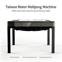 Table de Mahjong Automatique T600 avec Rotor, Table Intégrée 2-en-1 Silencieuse pour Dîner et Mahjong, Table de Jeu Durable pour la Maison