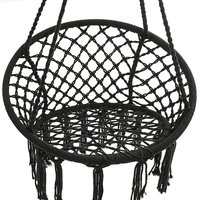 Hamac de jardin rond en coton, chaise suspendue pliante en macramé avec macramé