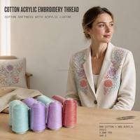 Fil à broder en coton acrylique OEKO-TEX Standard 100, 16S, 2 brins, 249 couleurs, 3000 yards, vente en gros