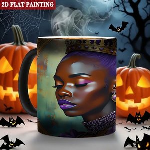 High Temp Resistant 11oz Frosted Black <b>Ceramic</b> Magic Mug Heat Sensitive Color Changing <b>Cup</b> - Product Image 6