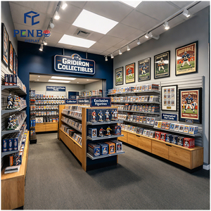 Présentoir Commercial en Bois pour Cartes de Football et de Baseball, Vitrine de Présentation pour Cartes Sportives en Magasin - Product Image 1