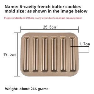 <span class=keywords><strong>Moule</strong></span> à pâtisserie rectangulaire en acier au carbone antiadhésif résistant à la chaleur, démoulage facile, 6 cavités, emporte-pièce pour biscuits, <span class=keywords><strong>moule</strong></span> à gâteau en bande, boulangerie - Product Image 3