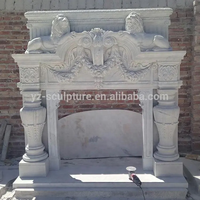 Cheminée électrique décorative en marbre blanc, prix d'usine, Style français, cheminée sculptée à la main, manteau en marbre à vendre