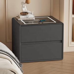 Mesita de Noche Inteligente de Diseño Moderno con Dos <span class=keywords><strong>Cajones</strong></span> de Madera, Altavoz Bluetooth con Huella Dactilar, Muebles <span class=keywords><strong>para</strong></span> Dormitorio - Product Image 4