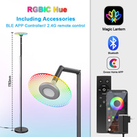 Lampe sur pied LED moderne à contrôle RGB, lumière d'ambiance magique et colorée, réglable, tactile, télécommande, lumière d'ambiance, lumière sur pied