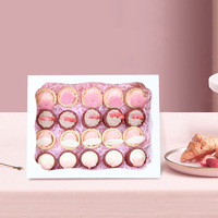 Boîte à emporter de gâteau rectangulaire transparente Macaron Cookie cuisson estampage pour Amazon carte blanche pour emballage de pâtisserie alimentaire