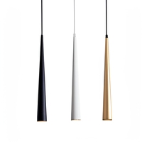 Lampe suspendue moderne en forme de cône, anti-éblouissement, faisceau étroit, LED, finition or brossé, pour galerie, hôtel, café, chevet de lit