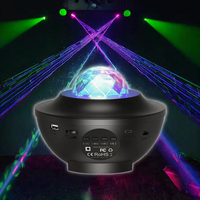Proyector Láser Aurora Cielo Estrellado, Lámpara Nocturna con Ondas de Agua y Música Bluetooth, Lámpara de Ambiente