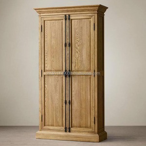 Bibliothèque rustique vintage à 2 portes en bois massif avec portes fermées, grande capacité de rangement pour la maison, le bureau ou la bibliothèque - Product Image 2