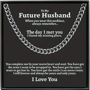 Tryme Gift <span class=keywords><strong>Hip</strong></span> <span class=keywords><strong>Hop</strong></span> Custom To My Son Collares de cadena de eslabones cubanos para hombre con tarjeta y caja para regalo de cumpleaños - Product Image 1