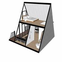 Maison préfabriquée de luxe en forme de A à vendre, design moderne, cabane de glamping, hôtel-resort, hébergement