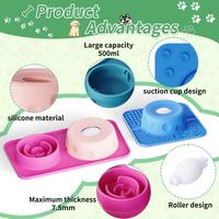 Bol d'alimentation pour animaux de compagnie en silicone de qualité alimentaire, antidérapant, sphérique, avec ventouse puissante, design anti-glouton, durable, facile à nettoyer, pour liquides (chiens)