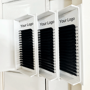 Fournitures d'extensions de cils en cachemire noir mat moelleux en gros 0,03 0,05 0,07 Extensions de cils individuelles en vison velours plateau - Product Image 6