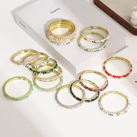 Bracelet jonc vintage en émail cloisonné pivoine, style chinois, ouverture à ressort, idéal pour cadeau de voyage ou de fête, vente en gros