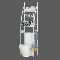 Étagère de toilette personnalisée à 3 niveaux en métal, gain de place pour salle de bain, étagère de balcon à 3 niveaux et organisateur de rangement pour toilettes