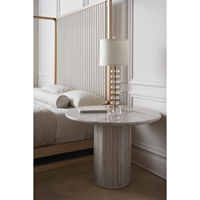 Table de salle à manger contemporaine en pierre, table ronde moderne pour villa, hôtel, mobilier de salle à manger en marbre pour dîners à domicile