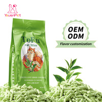 Litière pour chat en fibres végétales de soja, respectueuse des pattes, faible dispersion, agglomération instantanée, formule faible en poussière, marque privée, pack économique 2,5 kg