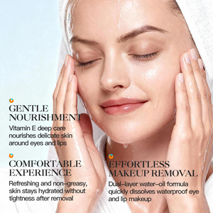 Huile démaquillante légère à la Centella Asiatica, marque privée KORMESIC, OEM, huile démaquillante pour les yeux et les lèvres à double effet, enrichie en vitamine E - Product Image 2