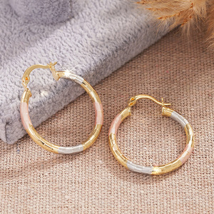 Orecchini a Cerchio in Metallo Stile Pittura a Olio per Donne, Moda Y2K - Product Image 3