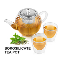 Théière en verre transparent résistant à la chaleur de haute qualité avec infuseur, offre spéciale, 550 ml, ensemble bouilloire et théière